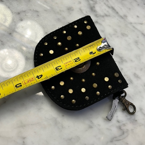 Free People Studded Clip On Wallet Leather in Color: Black NWT - Picture 7 of 15